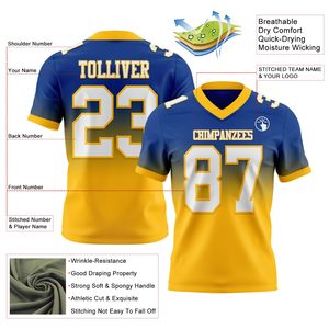 Camiseta de Fútbol Americano de Poliéster con Malla Transpirable, Diseño de Logotipo Personalizado por Transferencia Térmica, Uniforme de Equipo Personalizado - Product Image 4