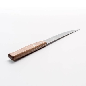 JM767 Juego de Cubiertos de Acero Inoxidable Ecológico con Mango de Madera, Cuchillo para Carne Ambidiestro, 6 Piezas, Juego de Cubiertos Dentados para Restaurante Occidental - Product Image 4