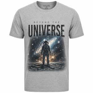 Camiseta Transpirable de Manga Corta con Cuello Redondo y Estampado de Astronauta del Universo en Color Negro para Hombre, Marca Thread & Harbor, Corte Regular, Informal, 100% Algodón - Product Image 1