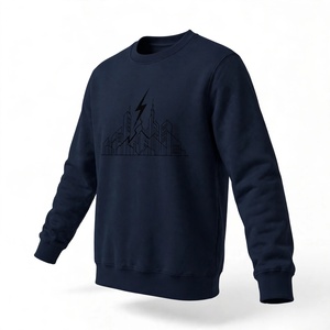 Sweat-shirt à col rond en molleton de coton épais, imprimé graphique personnalisé Streetwear, motif skyline urbain, pull décontracté d'hiver pour homme - Product Image 3