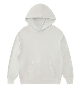 Sudadera con capucha personalizada 100% algodón talla XL, diseño con cremallera y logo en relieve, sudadera de invierno de tela de rizo, bordada con cuentas, color liso. - Product Image 3