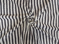 Tissu en dentelle léger tissé peigné rayé marron foncé et beige de qualité supérieure pour vêtements de mode pour filles