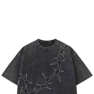 100% Cotton Heavyweight Acid Washed Oversized Crewneck T-Shirt for Men-Vintage Boxy Style Customizable Logo/Color Bulk Wholesale - Product Image 5