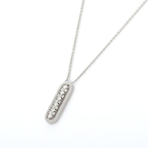 14K White Gold VVS Diamond Bar Necklace IGI Certified - Product Image 2