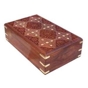 Handcrafted Wooden & Brass Antique Storage <b>Box</b> For Jewelry <b>Keepsake</b> With Hinged Lid For Vintage Homedecor Wedding Gifting <b>Box</b> - Product Image 4