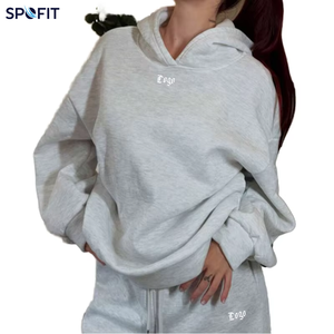 Sweat à capuche pour homme en molleton lavé et vieilli, coupe ample, doublé pour l'hiver, brodé, 350 GSM, effet déchiré, coupe ample, avec logo personnalisé et impression en relief - Product Image 1