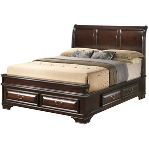 Lit en bois LaVita G8875A Cappuccino King avec rangement intégré de haute qualité - Product Image 1