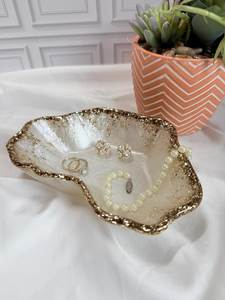 Ensemble de bols en résine irréguliers pour la salle à manger, bols en céramique faits à la main avec glaçure céladon et bord doré, vaisselle de luxe moderne, bol décoratif - Product Image 3