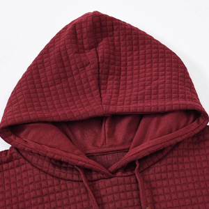 Sweat-shirt à capuche texturé en tricot gaufré matelassé pour homme, style décontracté - Product Image 5