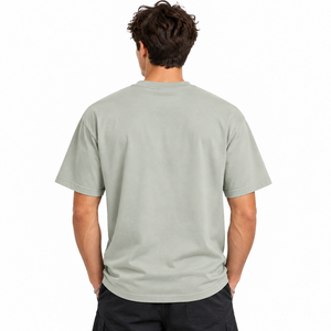Camiseta de algodón para hombre, cuello redondo, manga corta, color negro liso, corte regular, informal, 100% algodón, lisa. - Product Image 2