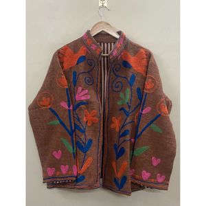 Handmade <b>Women's</b> Robe and tnt Winter <b>Coat</b> with Suzani Embroidery TNT Fabric Thermal <b>for</b> <b>Spring</b> Summer Winter Wear Jacket - Product Image 1