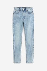 Jean déchiré taille haute coupe droite pour femme grande taille, longueur cheville, style décontracté, 100 % coton, denim vieilli - Product Image 5