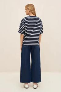 Women's Short Sleeve Cotton Jersey T-Shirt Casual Solid Color Regular Fit Knitted Plain Dyed <b>Top</b> - Product Image 2