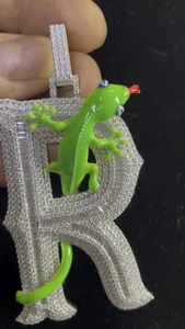 Colgante Personalizado con Letra/Línea de Letras de Plata de Ley 925 Estilo Hip Hop, Colgante con Letra Numérica, Colgante Personalizado con Iniciales de Moissanita - Product Image 2