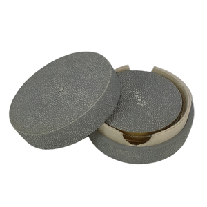 DPC Shagreen Coasters and <b>Placemat</b> Elegant Leather and Velvet for Valentine's Day Gifts Handcrafted From Vietnam - Product Image 3
