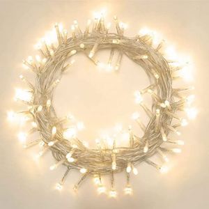 Christmas 3500K Warm White LED <b>Light</b> <b>String</b> 100 LEDs 2V IP65 Waterproof Printed Fabric Outdoor Holiday Wedding Party Decoration - Product Image 2