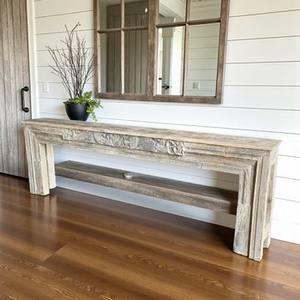 CONSOLA DE MADERA con forma de rectángulo Vintage, encanto vintage, líneas elegantes, acabado refinado, mesa de consola que aporta elegancia discreta - Product Image 3