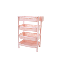 Étagère rectangulaire en plastique PP durable et écologique multi-usages pour la cuisine, le salon, la salle de bain, à quatre niveaux, empilable, rangement moderne
