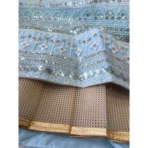 Hermoso vestido de noche con bordado de hilo de algodón-Ropa de fiesta Lehenga Choli - Product Image 6