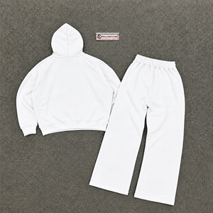 Conjunto Deportivo Premium Blanco Oversize para Hombre: Sudadera con Capucha y Pantalones Jogger, Ropa Casual Urbana al por Mayor - Product Image 6