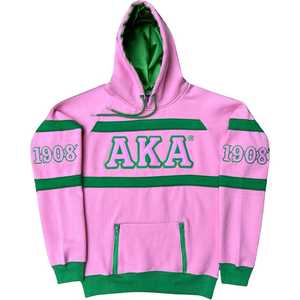 เสื้อฮู้ดสีชมพู AKA ปักลายตัวอักษรกรีก แบบยูนิเซ็กซ์ ผ้าฟลีซนุ่ม สวมใส่สบาย สไตล์สตรีทแวร์ - Product Image 1