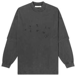 Camiseta de manga larga de doble capa 100% algodón 260 g/m², oferta especial, informal, para hombre, con estampado, en blanco. - Product Image 2