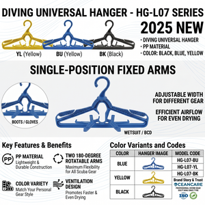 Heavy Duty Diving Universal Hanger PP Material with 180 Degree Rotatable Arms for <b>Wetsuit</b> BCD Drysuit OEM/ODM Scuba Gear Hanger - Product Image 2
