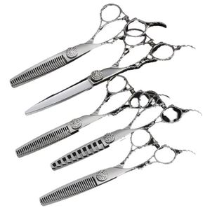 Stainless Steel <b>Left</b> <b>Handed</b> <b>Scissors</b> Set Ergonomic Handle Straight Thinning Shears Professional Salon Hair Styling by Kohlo - Product Image 1