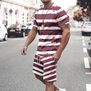 Conjuntos de Shorts Casuales Vintage con Estilo para Hombre, Ropa Deportiva de Algodón, Traje Deportivo Personalizado, Conjunto de Shorts y Camiseta para Hombre - Product Image 1