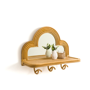 Bathroom wall mounted mirror with eco friendly cane <b>frame</b> <b>cheap</b> price decor rattan mirrors - Product Image 5