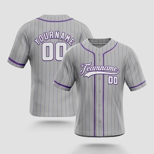 เสื้อเบสบอลโพลีเอสเตอร์ 100% สำหรับผู้ใหญ่ เสื้อเจอร์ซีย์สีพื้นแบบกำหนดเอง ชุดยูนิฟอร์มทีมเบสบอล ราคาสมเหตุสมผล - Product Image 2