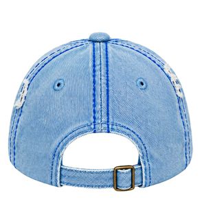 Gorra de Béisbol Casual para Mujer, Azul Claro, con Bordado Rhoyalty, Estilo Dad Hat, Visera Curva Desgastada, Hebilla Ajustable - Product Image 5