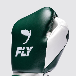 Fly Boxing Gloves Green White Leather <b>Strap</b> Closure Breathable Adult Training Gear Custom Made Sparring Top Quality Boxing Glove - Product Image 5