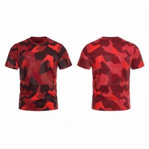 T-shirt personnalisé pour homme à manches courtes, motif camouflage uni, design de logo personnalisé, tendance et à la mode - Product Image 4