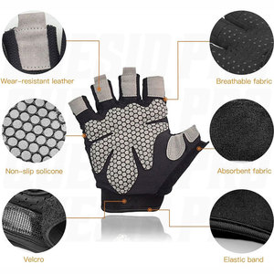 Wholesale Breathable <b>Half</b> Finger Fitness Gloves for Men Weightlifting Gym Workout Cycling Racing Exercise Sports Gloves Non <b>Slip</b> - Product Image 5
