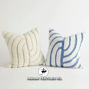 Handmade Indian Cotton Luxury Woven Tufted <b>Sofa</b> Cushion Cover Household <b>Pillow</b> Cases Eco-Friendly Custom OEM Wholesale - Product Image 1