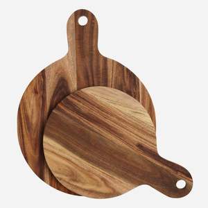 Tabla de cortar de madera de acacia natural, grande y gruesa, para preparar carne, verduras, pan y queso. - Product Image 5