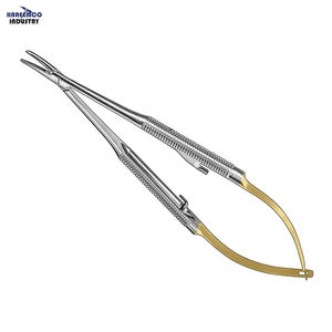 Portaagujas Manuales BARRAQUER de 14 cm, Plateados, 30 Posiciones de Mandíbula, Clase I, Certificación CE - Product Image 1