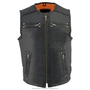 Chaleco de Cuero de Venta Caliente, Nuevo Estilo, Ligero, Personalizado, el Más Vendido, Chaleco de Cuero para Hombre, Corte Ajustado, Chaleco de Cuero al por Mayor - Product Image 4