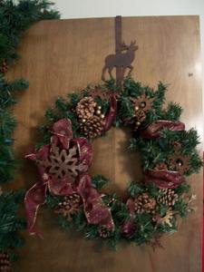 <b>Rustic</b> Metal Reindeer Christmas Stocking or Wreath <b>Door</b> Hanger feltsocks - Product Image 4
