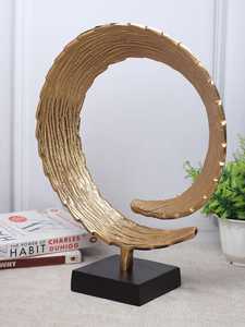 L 29 x B 11 x H 36 cm Plated Circular Sculpture Handmade Artistic Tabletop Decor Contemporary Design Single Piece - Product Image 6