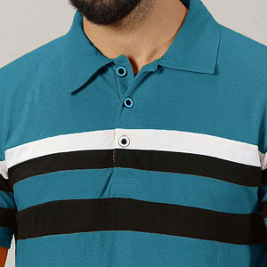 Polo athlétique homme à manches courtes en coton, grandes tailles, combinaison de couleurs, design en gros, en promotion - Product Image 6