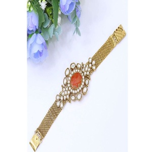 Attractive Premium Quality Brass Gold Plated Fashion <b>Bracelets</b> with Moissanite Stones Look for Wedding Wear Women Collection - Product Image 1
