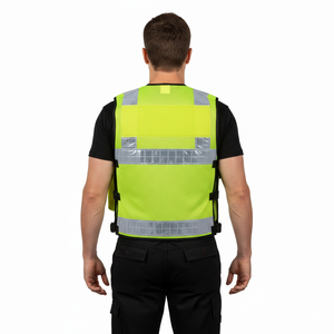 Fabricante de calidad al por mayor mejor naranja Verde Negro LED luces chaleco chaqueta de alta visibilidad ingeniero seguridad Reflector chaleco - Product Image 5