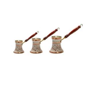 Tetera turca con diseño grabado y acabado cromado para uso en exteriores, apta para alimentos, de calidad, para café y té turcos. - Product Image 2
