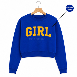 เสื้อสเวตเชิ้ตคอวีสีน้ำเงินพิมพ์ลายเด็กผู้หญิงสีเหลือง แบรนด์ Cosh International Sorority Sisterhood ผลิตจากผ้าฝ้ายถัก เหมาะสำหรับใส่ในฤดูใบไม้ร่วง - Product Image 5