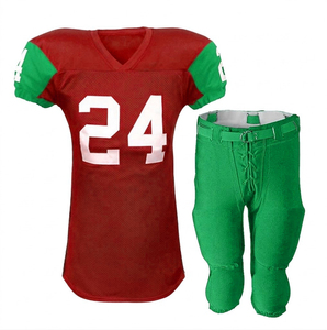 Uniforme de football américain de haute qualité, maillot et pantalon personnalisés marron et bleu clair par RUN APPAREL, col en V, manches courtes, respirant - Product Image 6