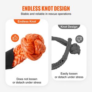 Grillo Sintetico Morbido 1/2'' x 22'' con Resistenza alla Rottura di 44092 Libbre (20 Tonnellate), Grillo da Recupero e Traino con 2 Manicotti Extra, Confezione da 2 - Product Image 5