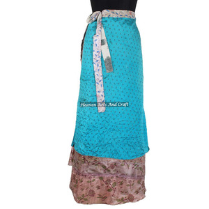 Indian Silk Saree Hippie Long <b>Wrap</b> <b>Skirts</b> Plus Size Vintage Silk Magic 38inch <b>Wrap</b> Halter Manufacturer Wholesaler - Product Image 5