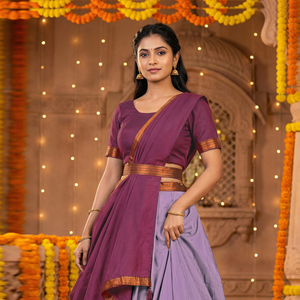Lehenga Choli de Seda con Borde en Contraste, Diseño Acampanado, Largo hasta el Suelo, Sin Arrugas, con Dupatta a Juego, para Bodas, Fiestas, Graduaciones y Eventos Festivos - Product Image 4